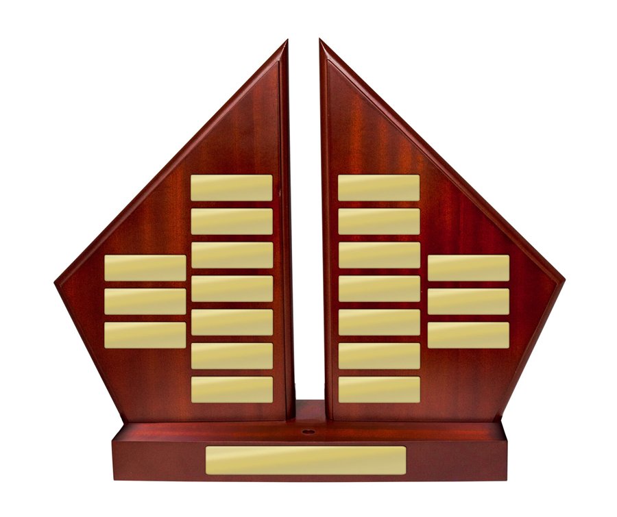 Timber perpetual trophy with name plates