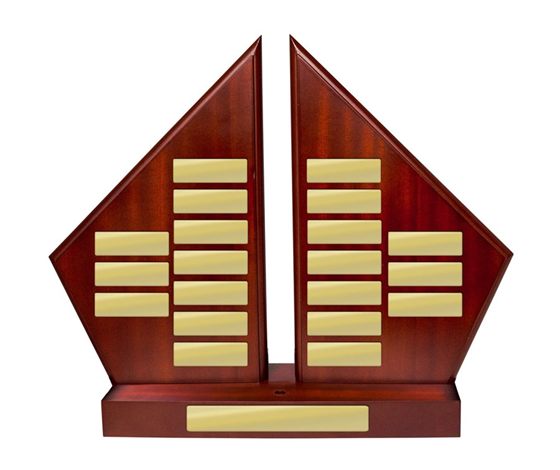 Timber perpetual trophy with name plates